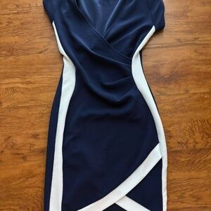 Cravefame Women's Navy and Blue Dress
